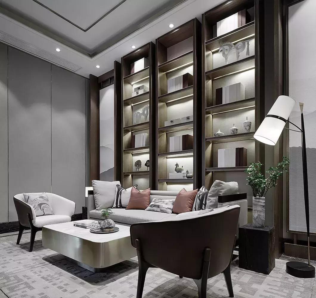 科技与艺术融合之作,最新样式博古架图片,重塑生活美学风采