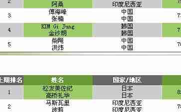 羽毛球最新排名,群雄逐鹿,谁将成为风云人物?